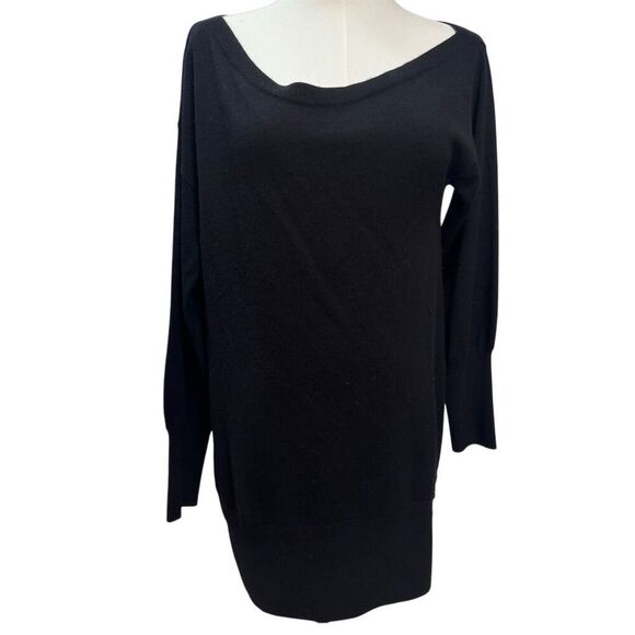 GUC Ramy Brook Women's Black Off-Shoulder Sweater Dress Size M - Picture 1 of 6